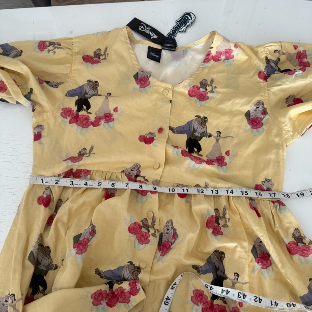 Women's Disney x Cakeworthy Beauty and the Beast Puffy Sleeve Dress size M NWT - Picture 6 of 11